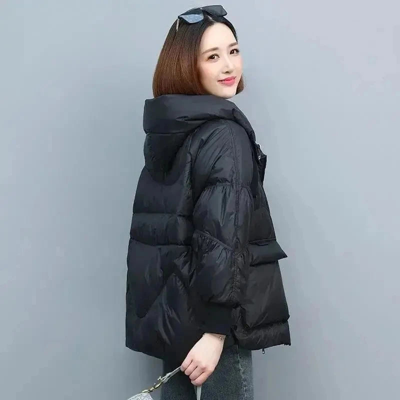 Winter Clothes Women Basic Jackets Warm Thick Down Cotton Jacket Female Short Hooded Fashion Padded-Cotton Jacket Parkas