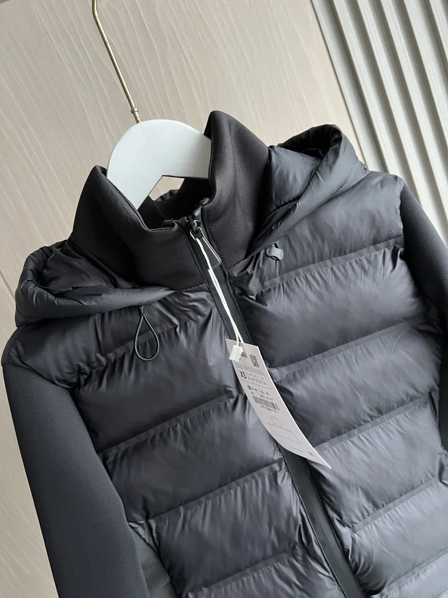 Winter New Arrival  Women's Lightweight Warm Down Jacket with Long Sleeves and Zippered Hooded Sports Coat