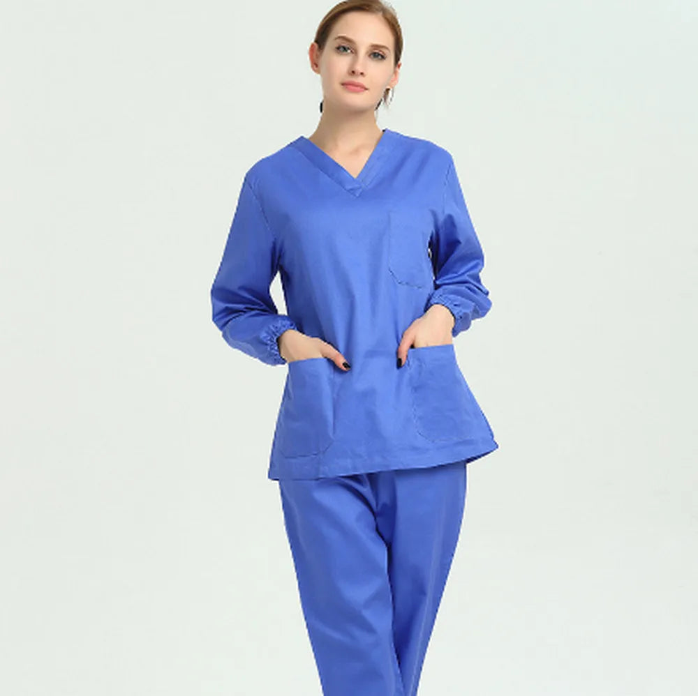 Women Scrubs Set Workwear Medical Uniform Revolution V-Neck Hospital Doctor Nurse Suit Healthcare With Pockets ouc2554