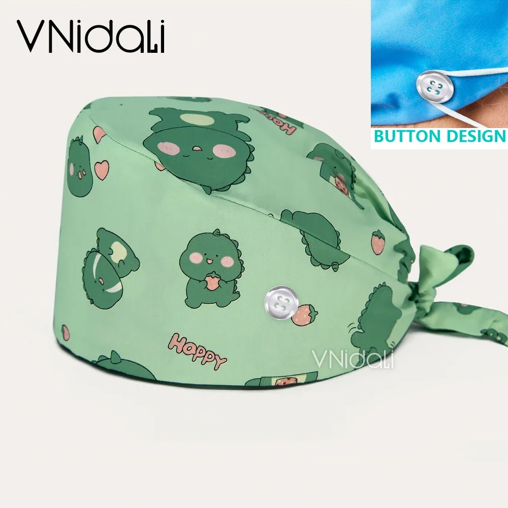 medical supplies nurse accessories nursing caps nurse hair cap surgical cap women surgery cap cartoon with button