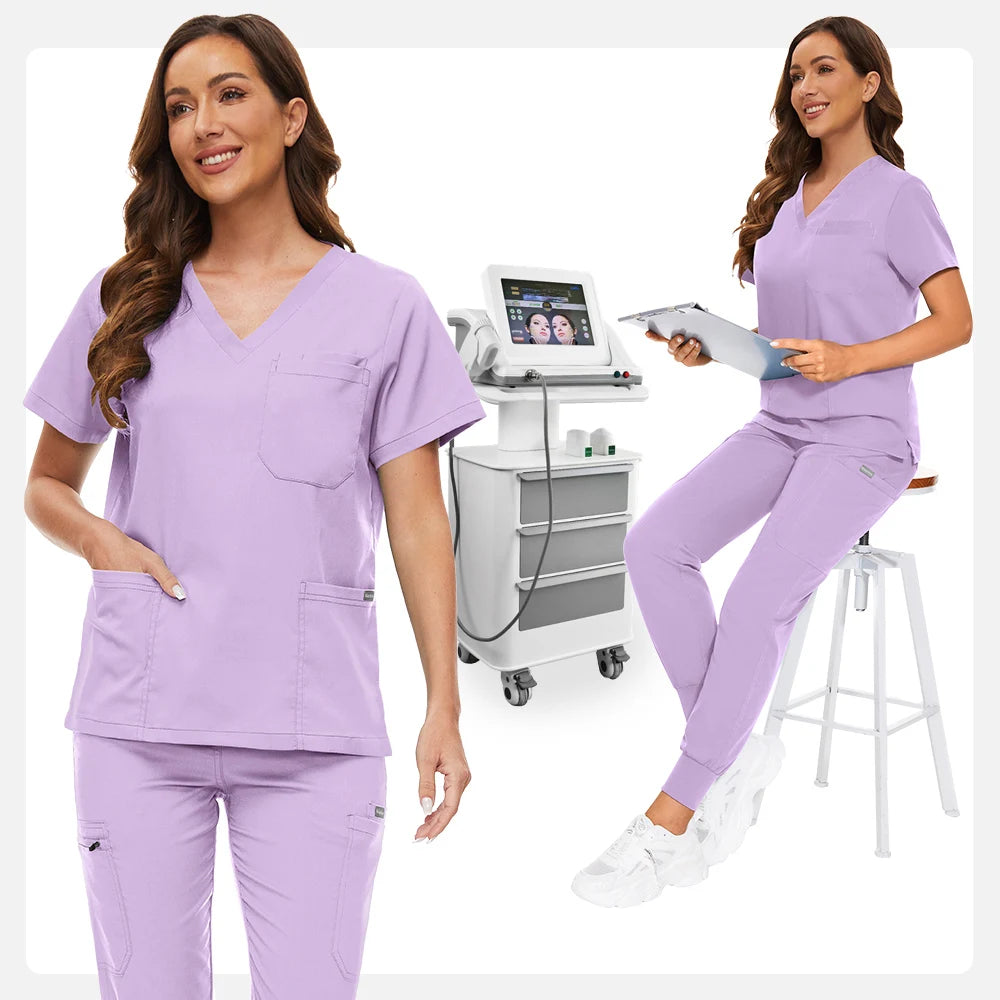 Hospital Scrub Sets Uniform Women Jogger Suit Nurse Accessories Medical Surgical Scrub Sets Pharmacy Healthcare Work Wear Unisex