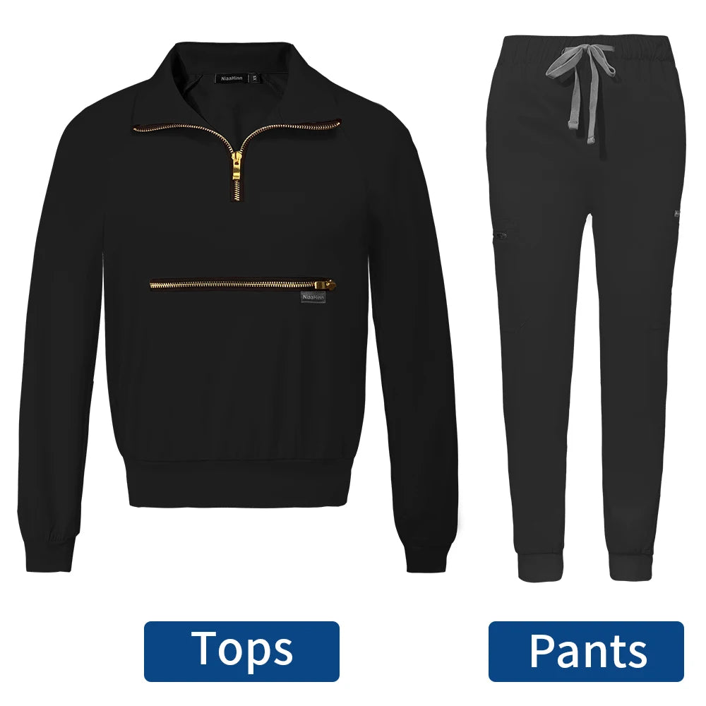 Spring Autumn Scrubs Uniform Hot Sale Custom Logo Long Sleeved Medical Hospital Sets Scrubs Woman Suit Veterinary Nurse Uniforms