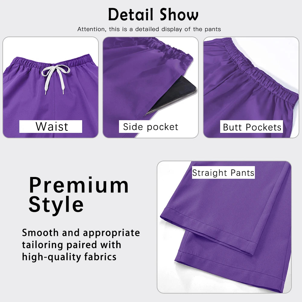 Scrubs Uniforms Men Women Beauty Straight Pants Set Wholesale Medical Surgical Clothes Nurse Accessories Dental Clinic Workwear