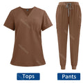 Niaahinn Surgical Uniforms Women Scrub Set Medical Nursing Workwear Dental Clinic Doctor Scrubs Tops+Pants Spa Work Unifrom Suit