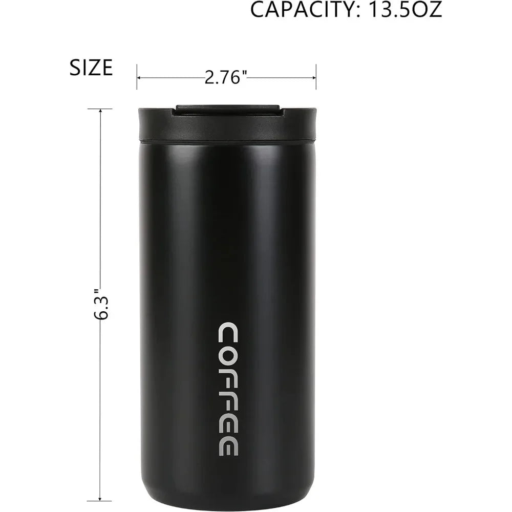 400ml Coffee Mug with Leak Proof Screw Lid Coffee Cup Keep Warm or Cold for Coffee or Tea Drinks 13.5oz Water Cup