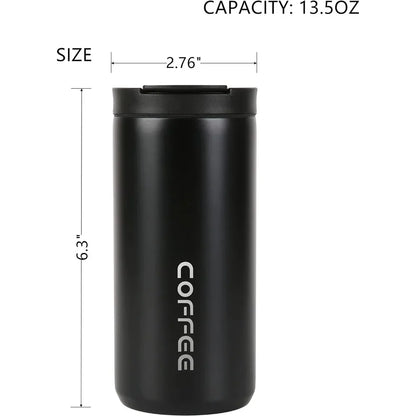 400ml Coffee Mug with Leak Proof Screw Lid Coffee Cup Keep Warm or Cold for Coffee or Tea Drinks 13.5oz Water Cup