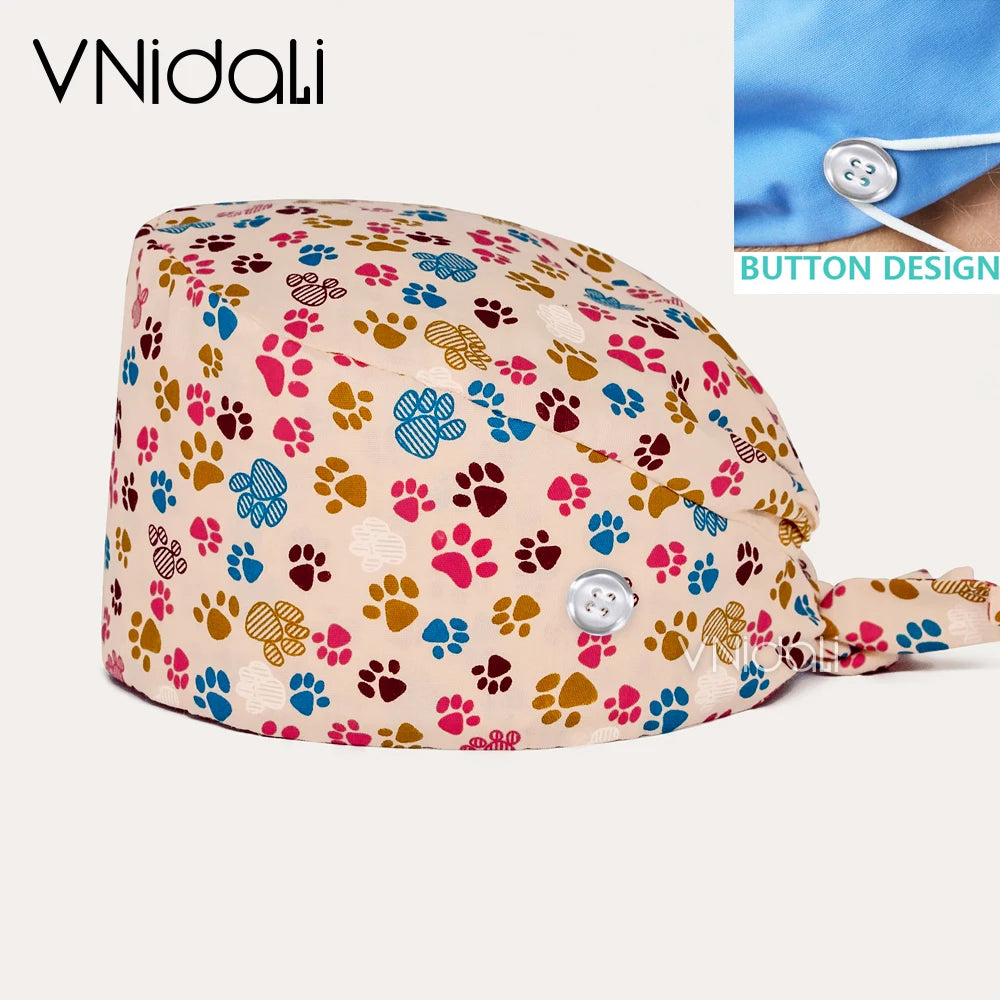 Scrubs Caps for Women and Men gorro quirofano mujer pet shops Caps Work Hats beauty salon nursing accessories lab staff cap