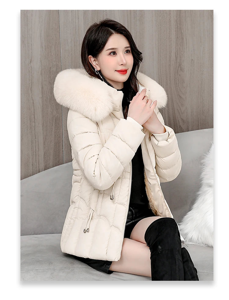 Winter  New Down Jacket Women Parkas Fashion High-Quality Warm Cotton Padded Coat Ladies Short Overcoat Hooded Overwear Tops