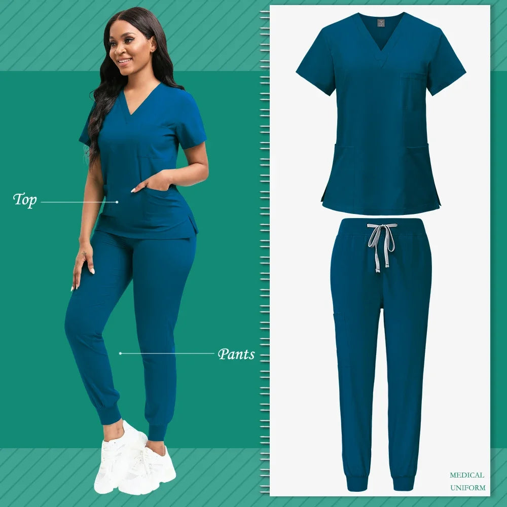Multicolor Medical Uniforms Hospital Surgical Nurse Scrubs Set Unisex Nurses Accessories Dental Clinic Beauty Salon Workwear