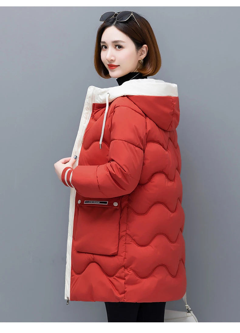 Long Winter Jacket Women Down Cotton Coats New Cotton Padded Puffer Parka Coat Women Hooded Outwear Thicken Warm Jacket 4XL