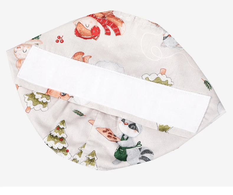 Printed Scrub Caps Dental Nursing Hats Durable Women Pediatric Cap Care Center Work Hat Comfortable  Aesthetic Scrub Cap K1235