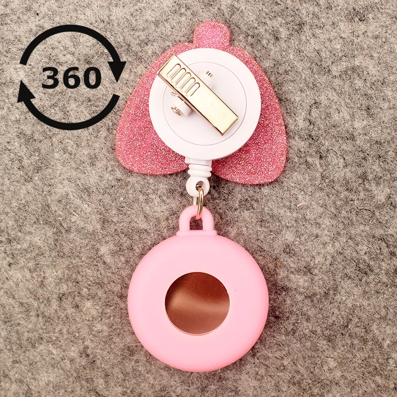 Cartoon Heart Lung Style Pocket Watch Retractable And With Clip For Doctor Nurse Men And Women