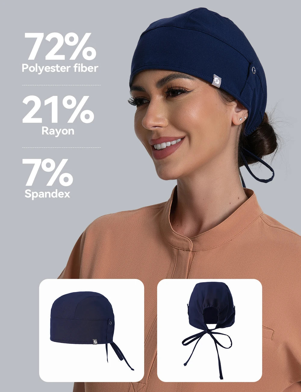 KUNGFU SCRUBS unisex scrubs cap sweat-absorbent surgical cap medical workcap nursing hats with elastic section