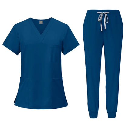 2025 Nurse Uniforms Men Medical Scrub Set Workwear Beauty Clothes Split Suit Short Sleeve Pocket Surgical Uniform Pet Dentist