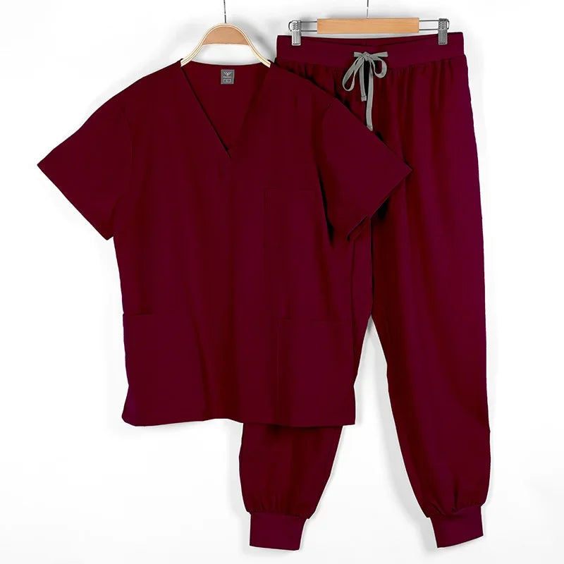 Medical Scrubs Bulk Order - Anti-Microbial Jogger Sets for Surgery/Dental/Vet/SPA/Pharmacy Multi-Pocket Workwear with Pen Slot