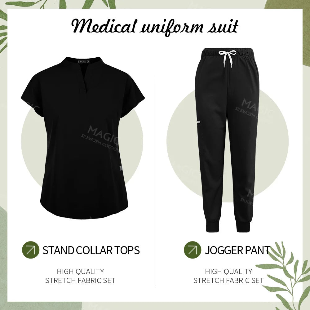 Scrubs Sets Pet Medical Uniforms Clothing Women Nurse Costume Spa Uniforms Surgery Suit Nurse Accessories Doctor Scrubs Workwear