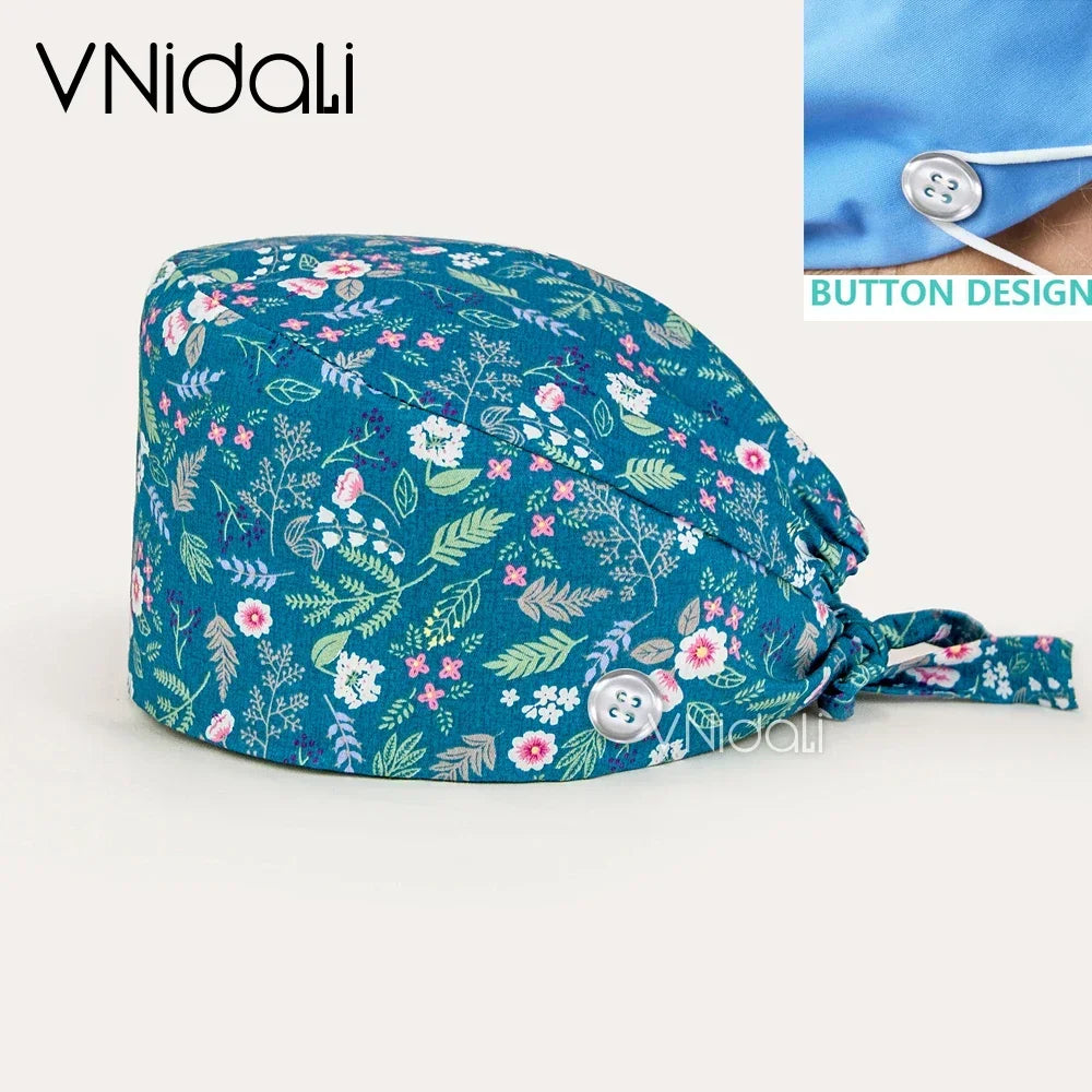 medical supplies nurse accessories nursing caps nurse hair cap surgical cap women surgery cap cartoon with button