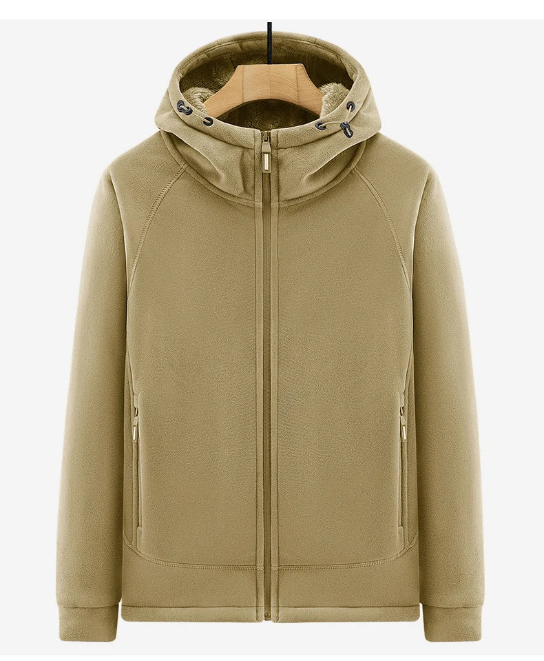 Winter Men Fleece Warm Jackets Mens Windproof Thick Jackets Parkas Coats Men Hooded Casual Outwear Jacket