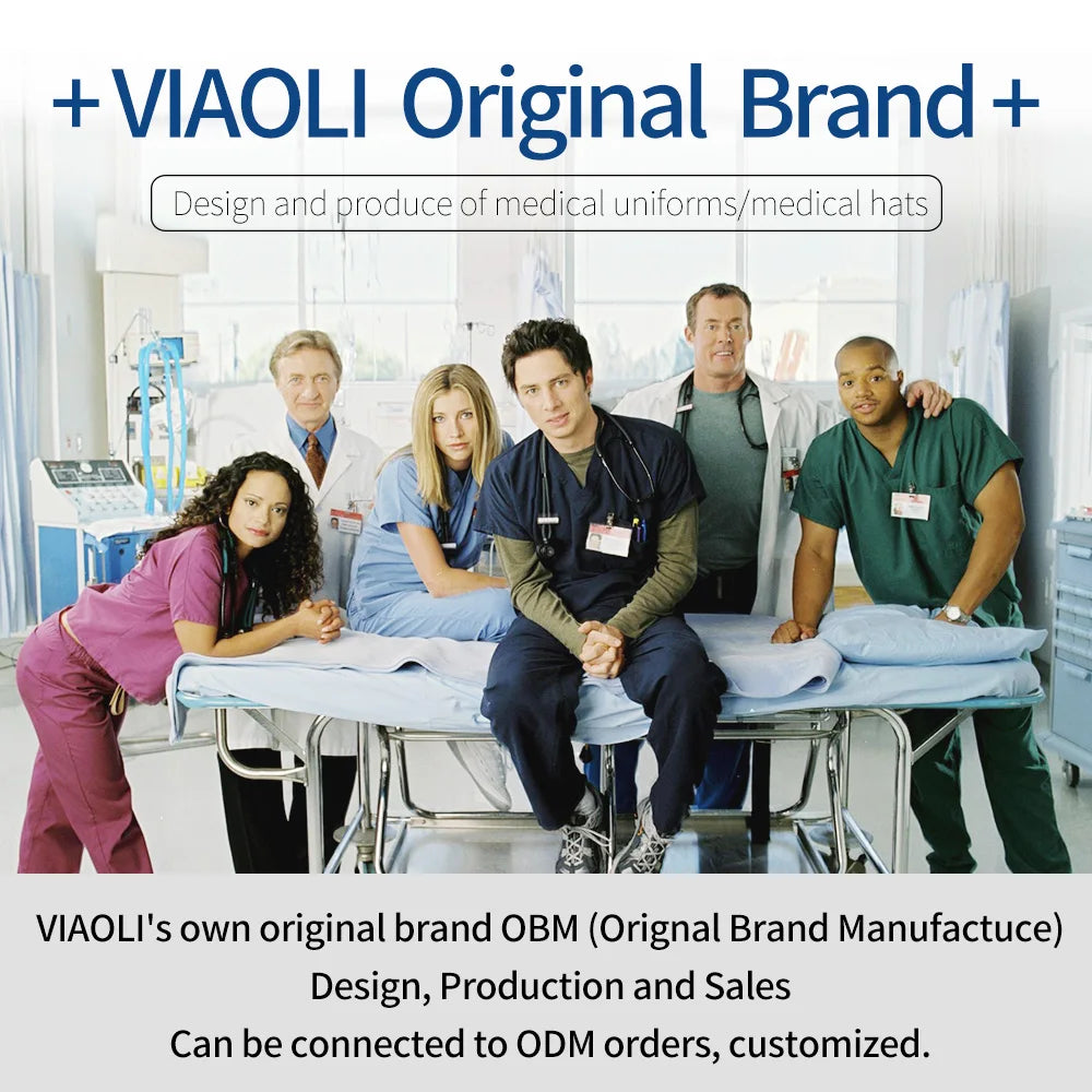 Medical Nursing Hospital Uniform Jacket Scrubs Uniforms Men Top Scrub Women Doctor Nurse Work Clothes Veterinary Pet Clinic Coat