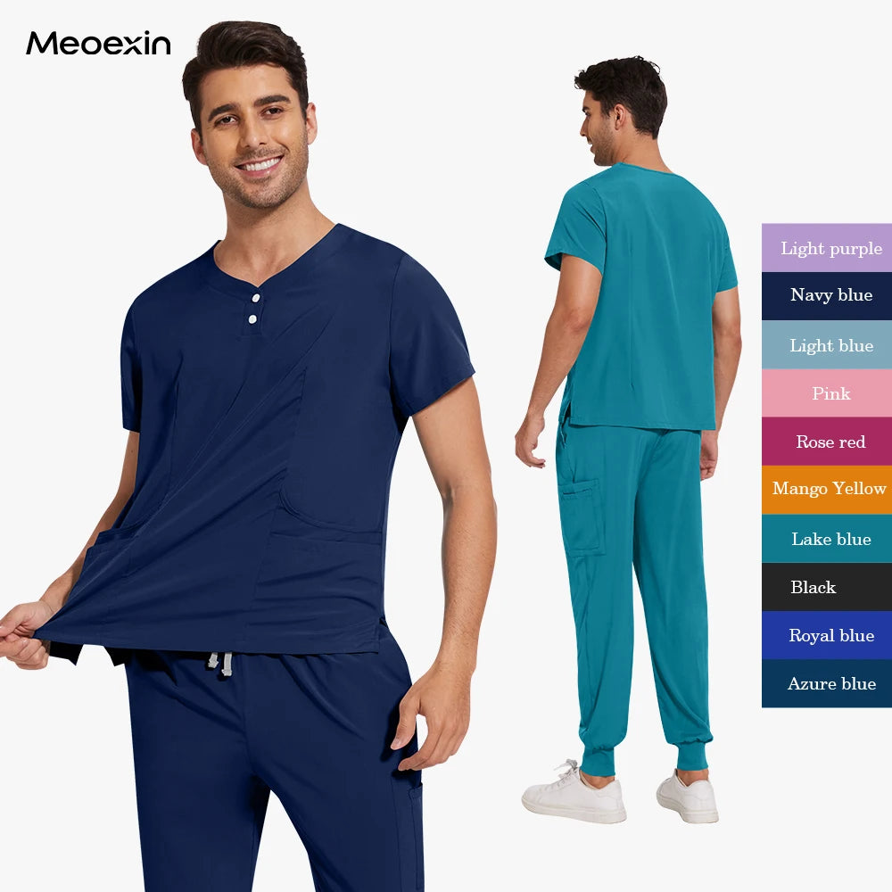Scrubs Nursing Accessories Medical Surgical Gowns Doctor Nurse Special Scrub Men Solid Color Work Wear Spa Unifroms Women Unisex