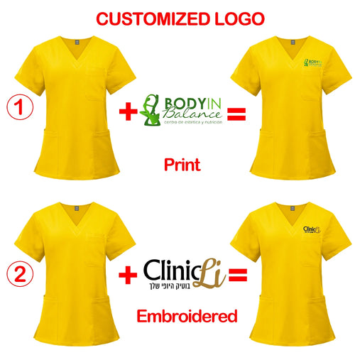 New Medical Scrubs Jumpsuits Short Sleeve Nursing Workwear Uniforms Women Lab Pet Doctor Scrub Hospital Workwear Customized Logo