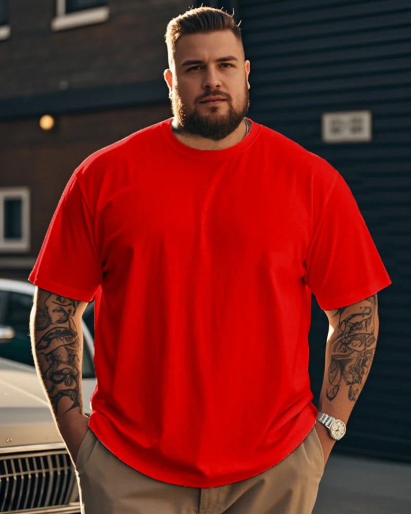 S-9XL plus-size men's T-shirt, solid color T-shirt, oversized T shirt