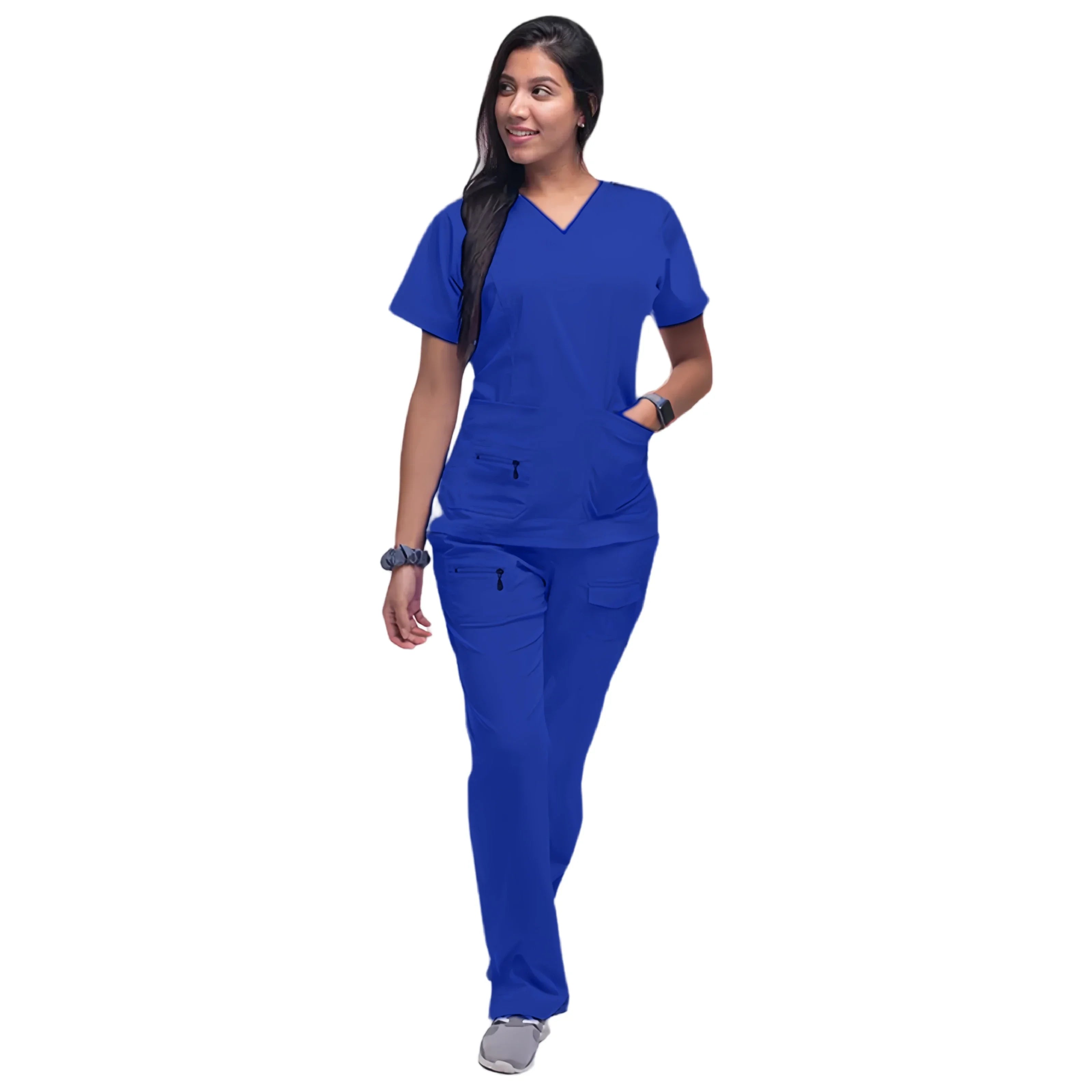 Latest Scrubs Uniforms Sets Nurse Surgical Uniforms Doctor Blouse Woman Hospital Scrubs Set with Pocket Dentist Clinical Tshirt