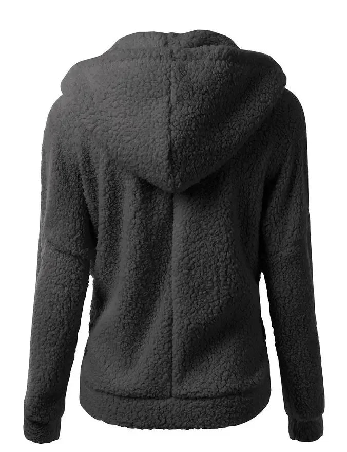 Autumn Winter Warm Jacket Women Hoodie Hooded Casual Female Hoodies Sweatershirt Zipper Coat Solid Soft Fleece Women Coat