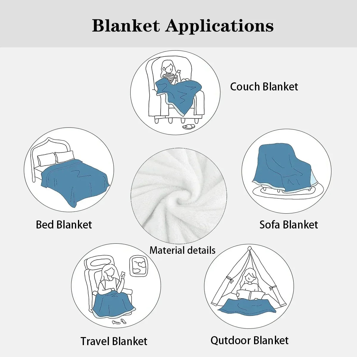 Blue Stitch blanketMulti-purpose blanket suitable for office, living room, bedroom, camping and traveling.