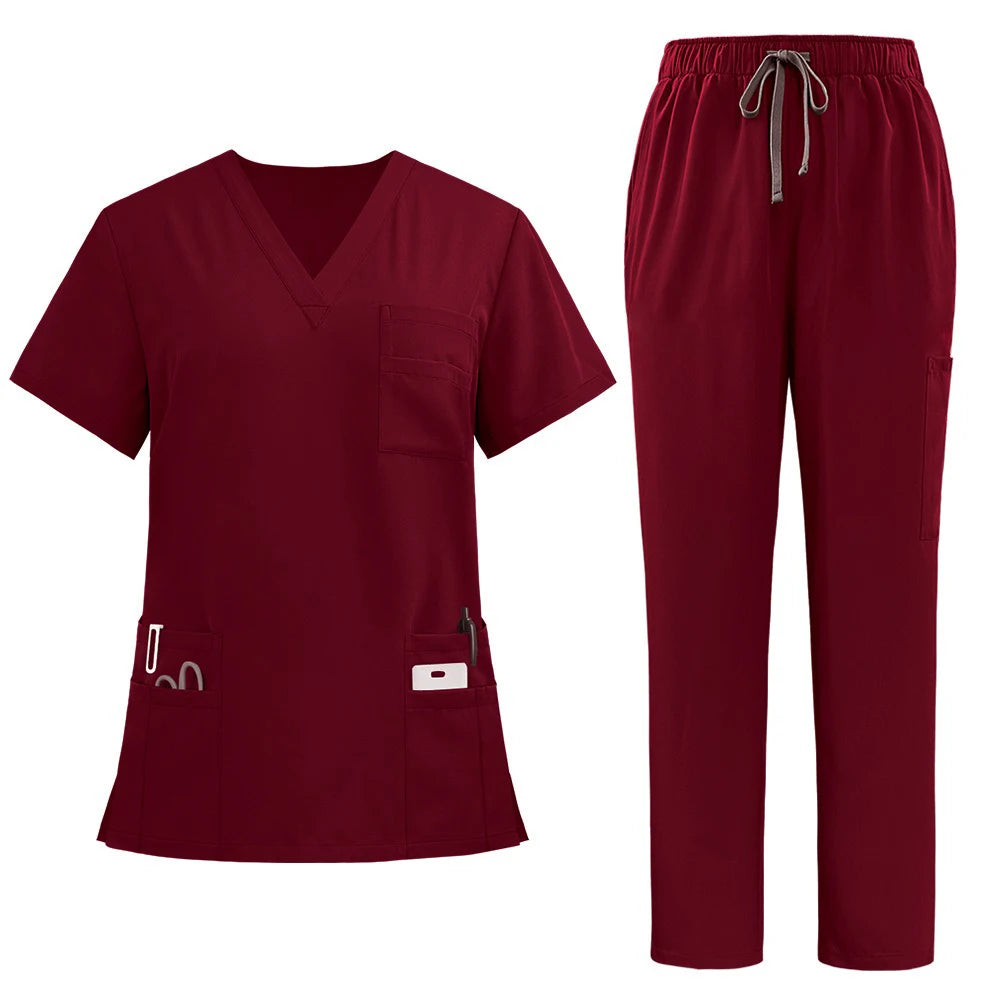 Doctor Nurse Scrub Set Hospital Uniforms Clinic Medical Surgeon Nursing Clothes Dental Pediatric Beauty Salon Work Suit S23