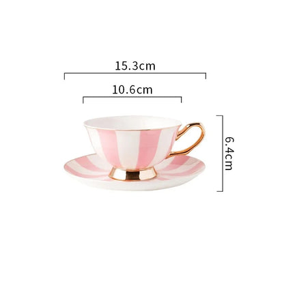 Ceramic Coffee Cup with Saucer Elegance Candy Colored Cute Girls' Afternoon Tea Mug Milk Latte Cups Luxury Ceramic Tea Cup Set