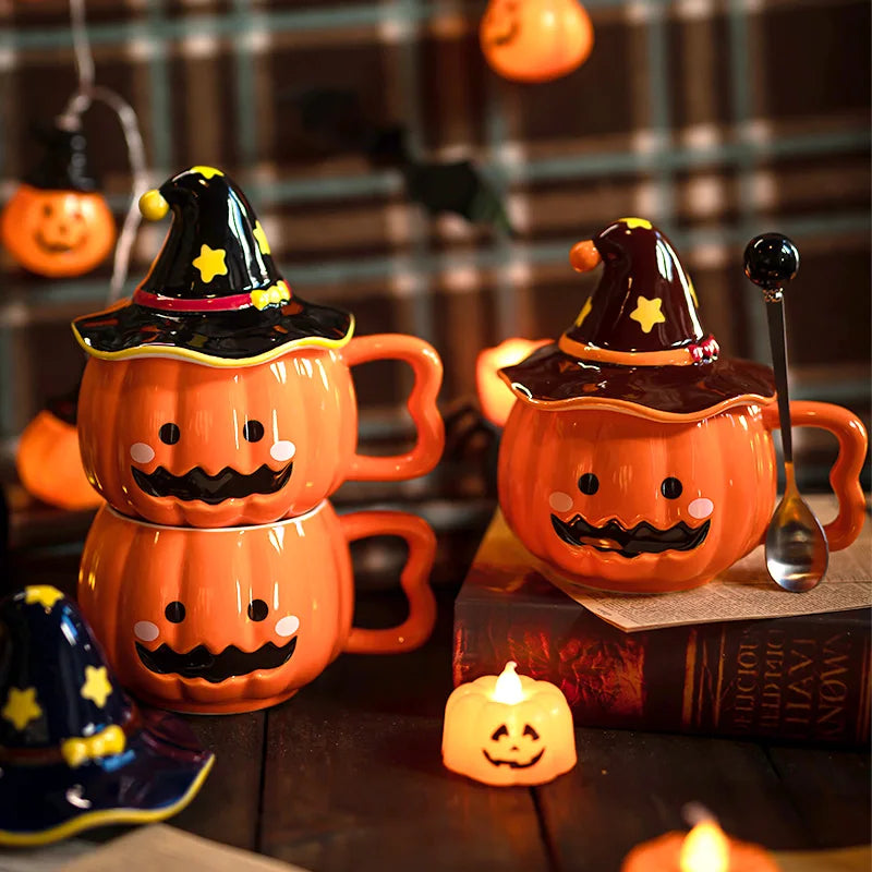 Cute Gift Cup Funny Pumpkin Magic Hat Mug Practical Souvenirs for Girlfriends Couple Ceramic Water Cup