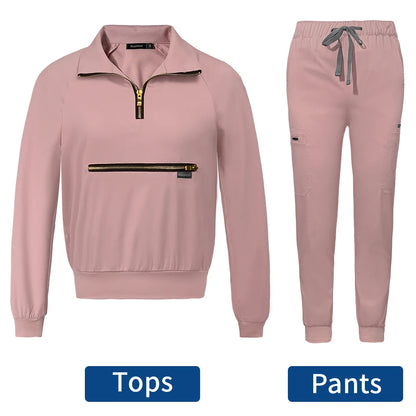 Spring Autumn Scrubs Uniform Hot Sale Custom Logo Long Sleeved Medical Hospital Sets Scrubs Woman Suit Veterinary Nurse Uniforms