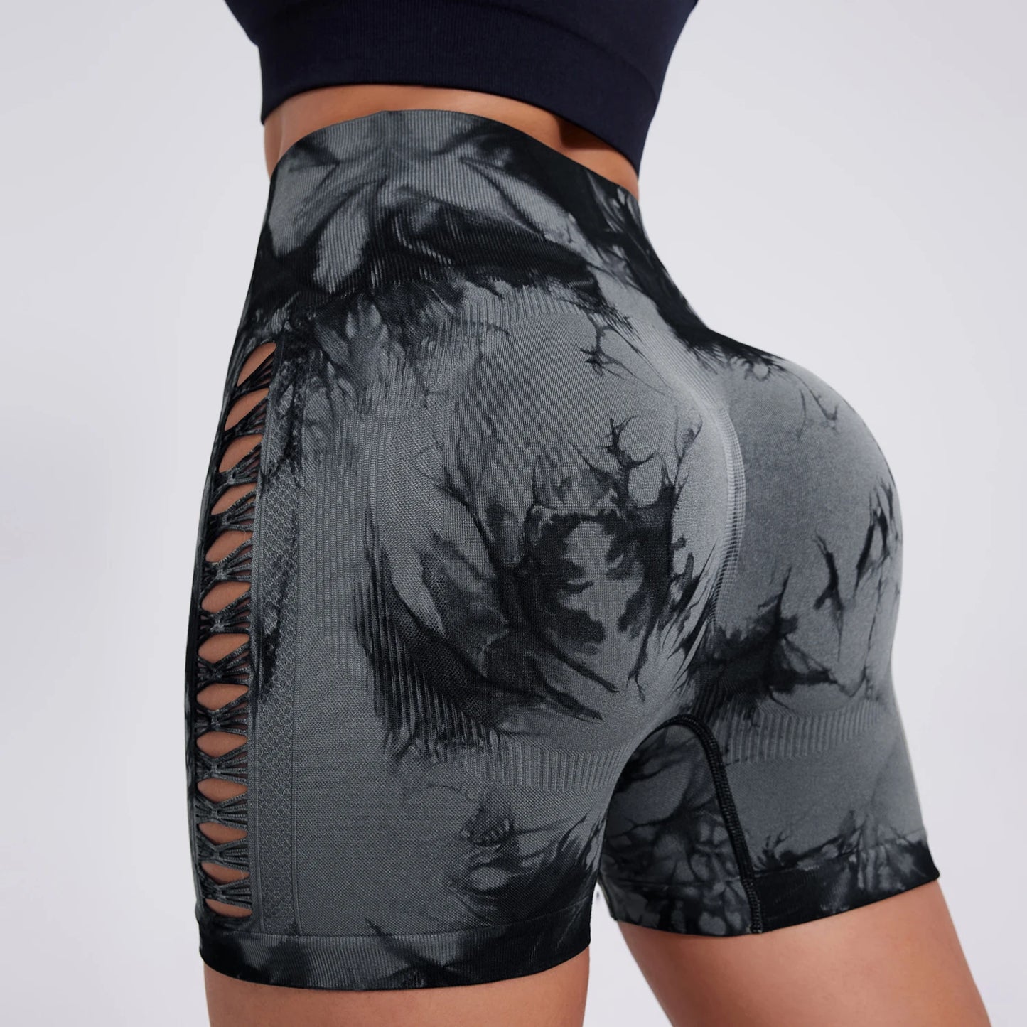 High Waist Lift Hip Elastic Women Leggings Casual Outdoors Running And Cycling Pants Yoga Workout Partial Tie-dye Sports Legging