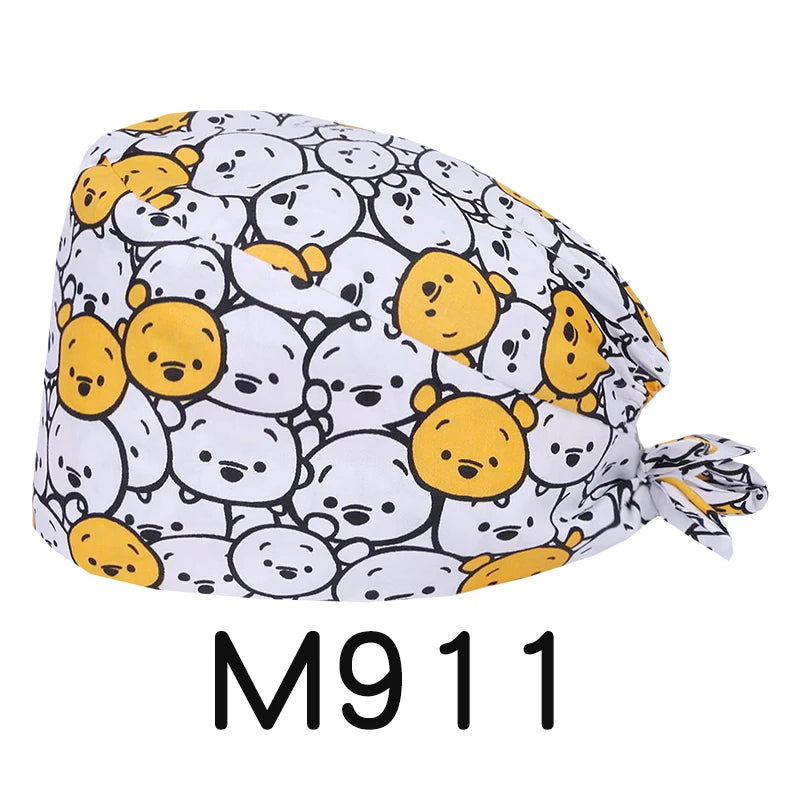 LONG HAIR Scrub Caps Surgical Medical Hats Cotton Nursing Caps Breathable Bouffant Healthcare Chef Pediatric Veterinary Hats M81