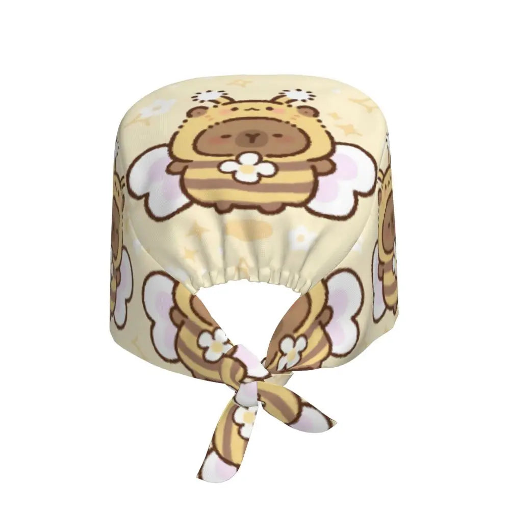 Custom Cartoon Capybara Medical Staff Scrubs Hat Women Men Comic Doctor Nursing Surgical Cap Scrub Caps
