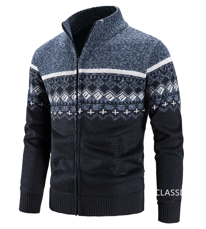 New Winter Men Cardigans Sweatercoats High Quality Male Thicker Warm Casual Cardigans Slim Fit Stand-up Collar Sweaters Size 3XL