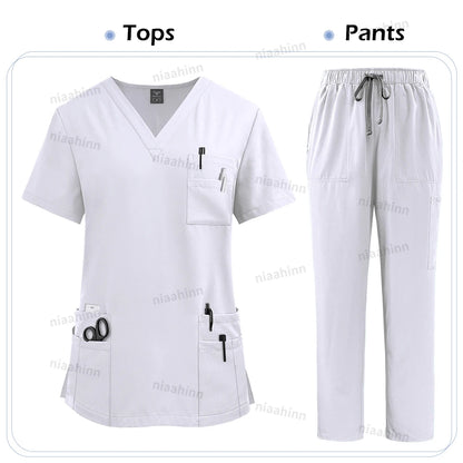 High Quality Medical Clothing for Women Uniform Nurse Lab Coat Unisex Wholesale Tops and Pants Suits Nursing Scrubs Uniforms Set
