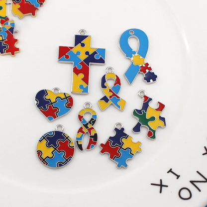 1 Pcs Autism Awareness Pin Autism Pins Lapel Pin Multi Color Autism Puzzle Piece Brooches Pins for Backpacks Sleeves Awareness