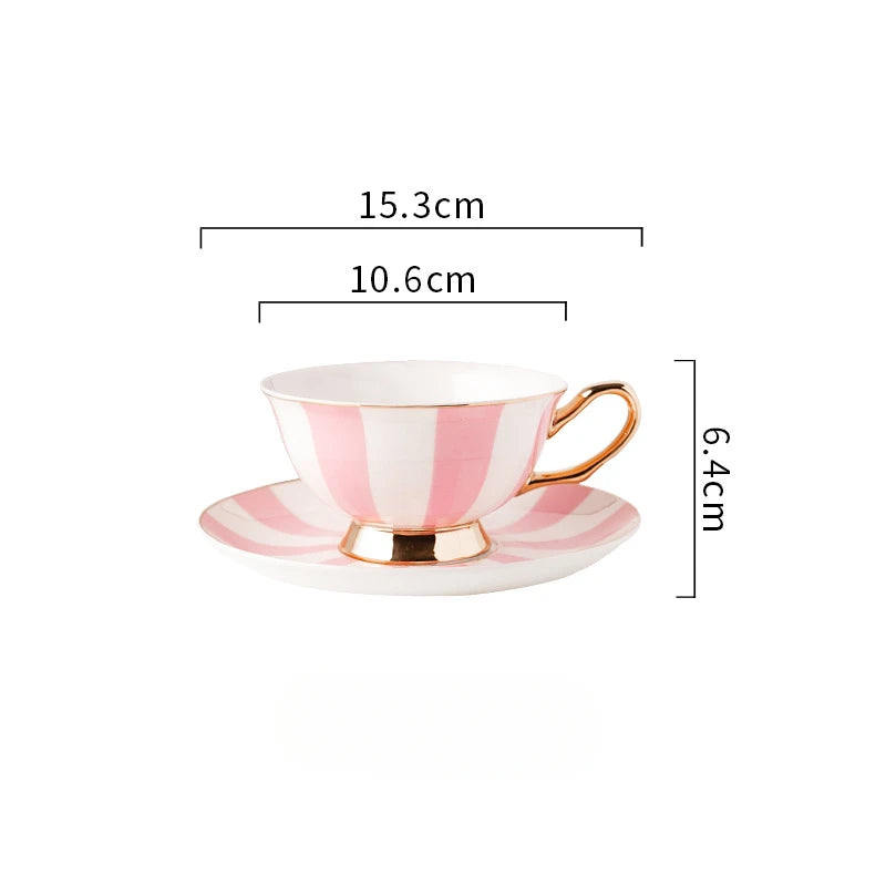 Ceramic Coffee Cup with Saucer Elegance Candy Colored Cute Girls' Afternoon Tea Mug Milk Latte Cups Luxury Ceramic Tea Cup Set