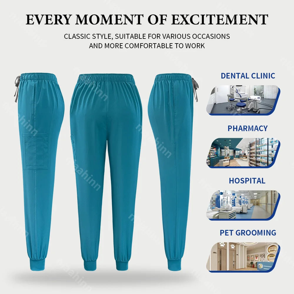 Scrubs Tops Jogger Pants Set Men Nurse Uniform Wholesale Lab Dustproog Workwear Doctor Uniform Suit for Men Medical Clothing Set