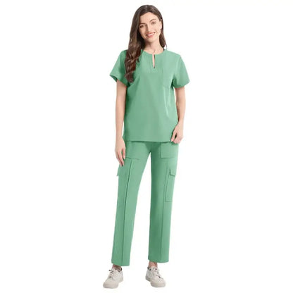 2 Pcs Medical Scrubs Uniform for Women Nurse Scrub Set with Pocket Nursing Operating Room Clothes