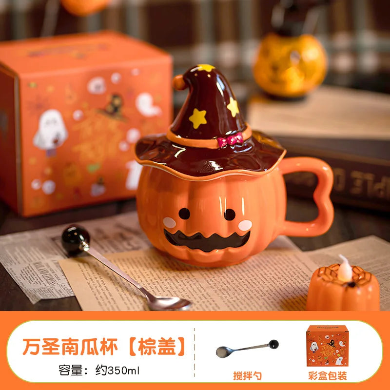 Cute Gift Cup Funny Pumpkin Magic Hat Mug Practical Souvenirs for Girlfriends Couple Ceramic Water Cup