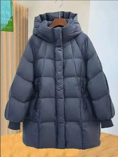 Winter Jacket New Style Fashionable Thick and Warm Mid-length Loose-fitting Down and Cotton Coat for Autumn and Winter Seasons