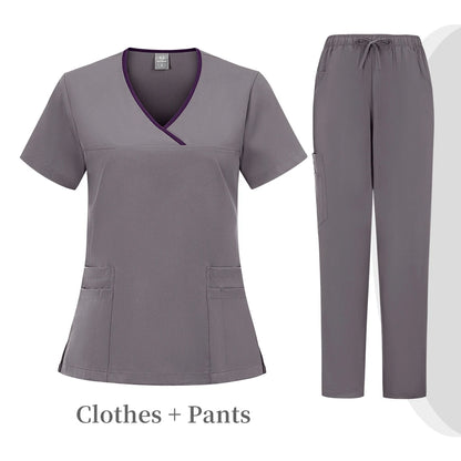 High quality color doctor nurse uniform scrubbing set Medical clothing Beauty salon work quick drying women's medical