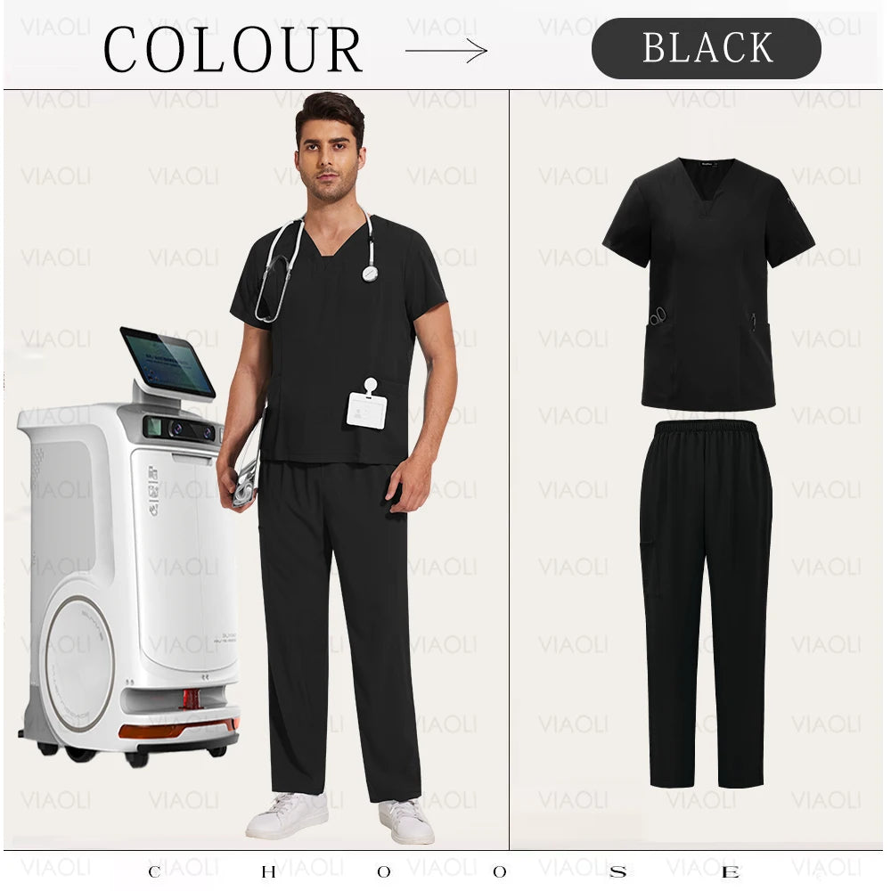 Multilcolors Beauty Work Clothes Hospital Nurse Uniforms Medical Scrub Set Women Men Clinical Clothes Dental Surgery Accessories