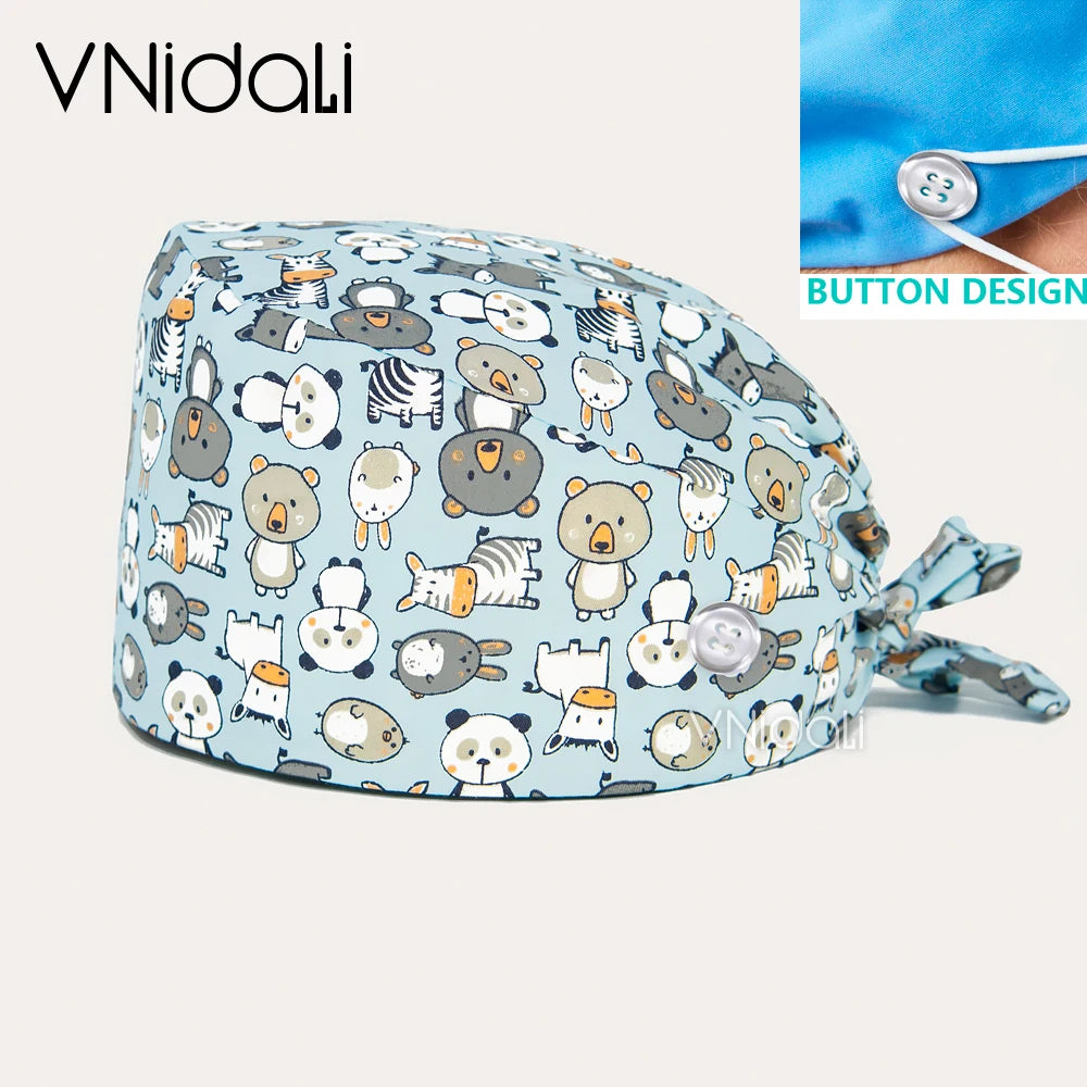 Scrubs Caps for Women and Men gorro quirofano mujer pet shops Caps Work Hats beauty salon nursing accessories lab staff cap