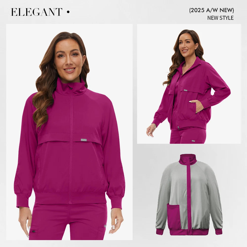 Long Sleeved Pet Scrub Jacket Outfit Surgery Doctor Nurse Coat Hospital Nursing Staff Uniforms Autumn Winter Dentistry Work Wear