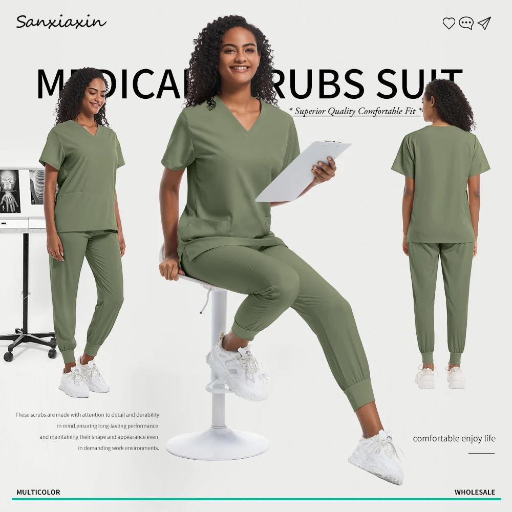 Hospital Scrubs Sets Doctor Nursing Uniform Suit for Male Female Dental Clinic Supplies Nurse Uniforms Women Medical Accessories