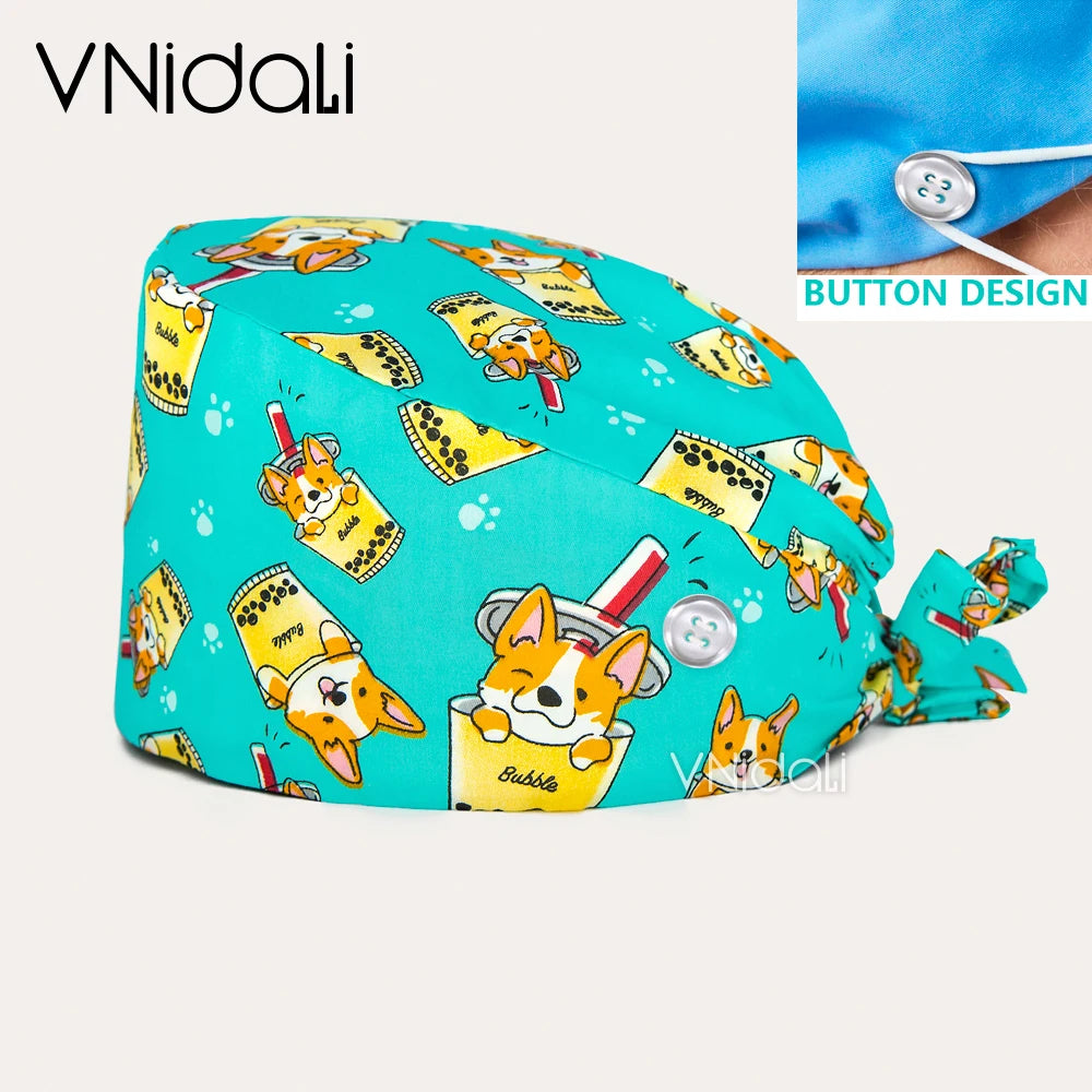 Scrubs Caps for Women and Men gorro quirofano mujer pet shops Caps Work Hats beauty salon nursing accessories lab staff cap